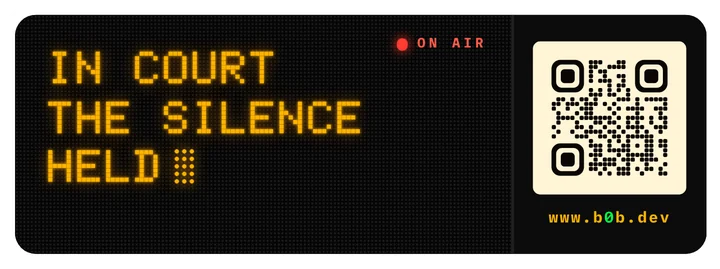 Sticker: IN COURT, THE SILENCE HELD